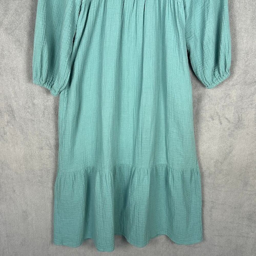 Universal Thread Dress Womens Extra Small Green Gauzey Peasant Cottage Milkmaid - Picture 7 of 15